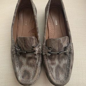Pliner loafers with metallic animal print
